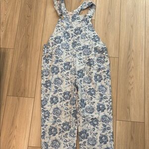 Storia Blue and White Floral Overalls